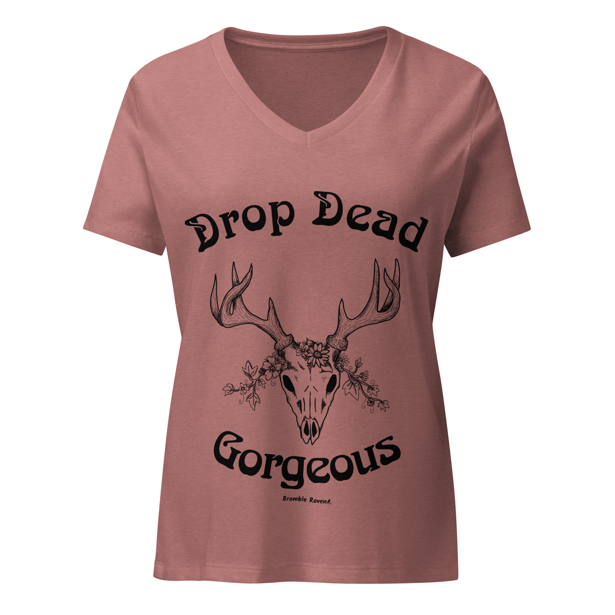 Drop Dead Gorgeous Deer Skull V-neck T-shirt - Image 10