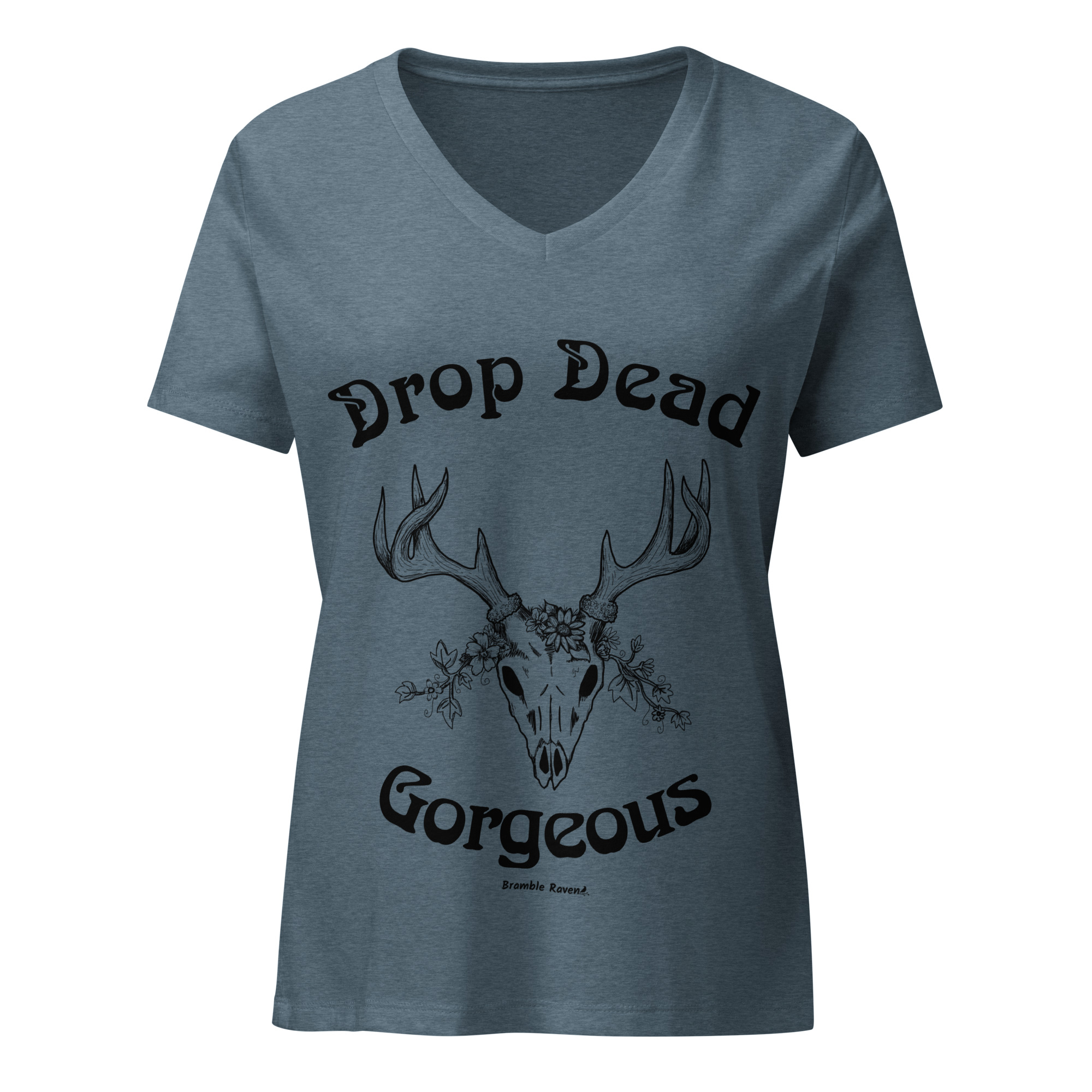 Drop Dead Gorgeous Deer Skull V-neck T-shirt