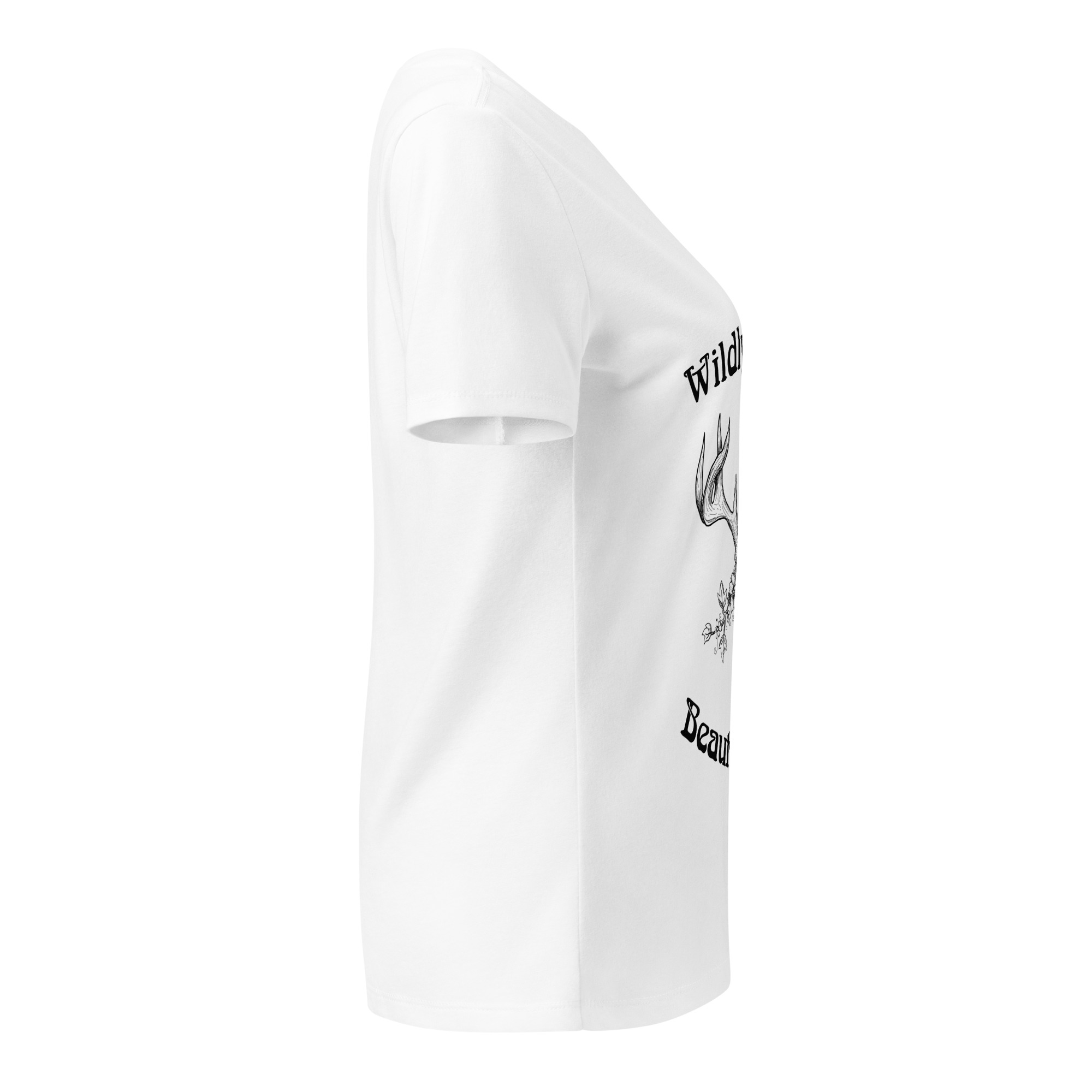 Wildly Beautiful Deer Skull V-neck T-shirt - Image 15