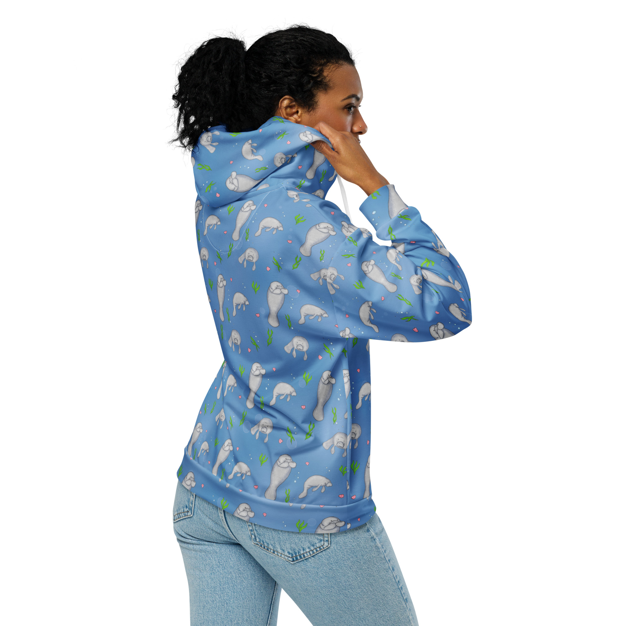 Manatee Patterned Zip Hoodie - Image 10