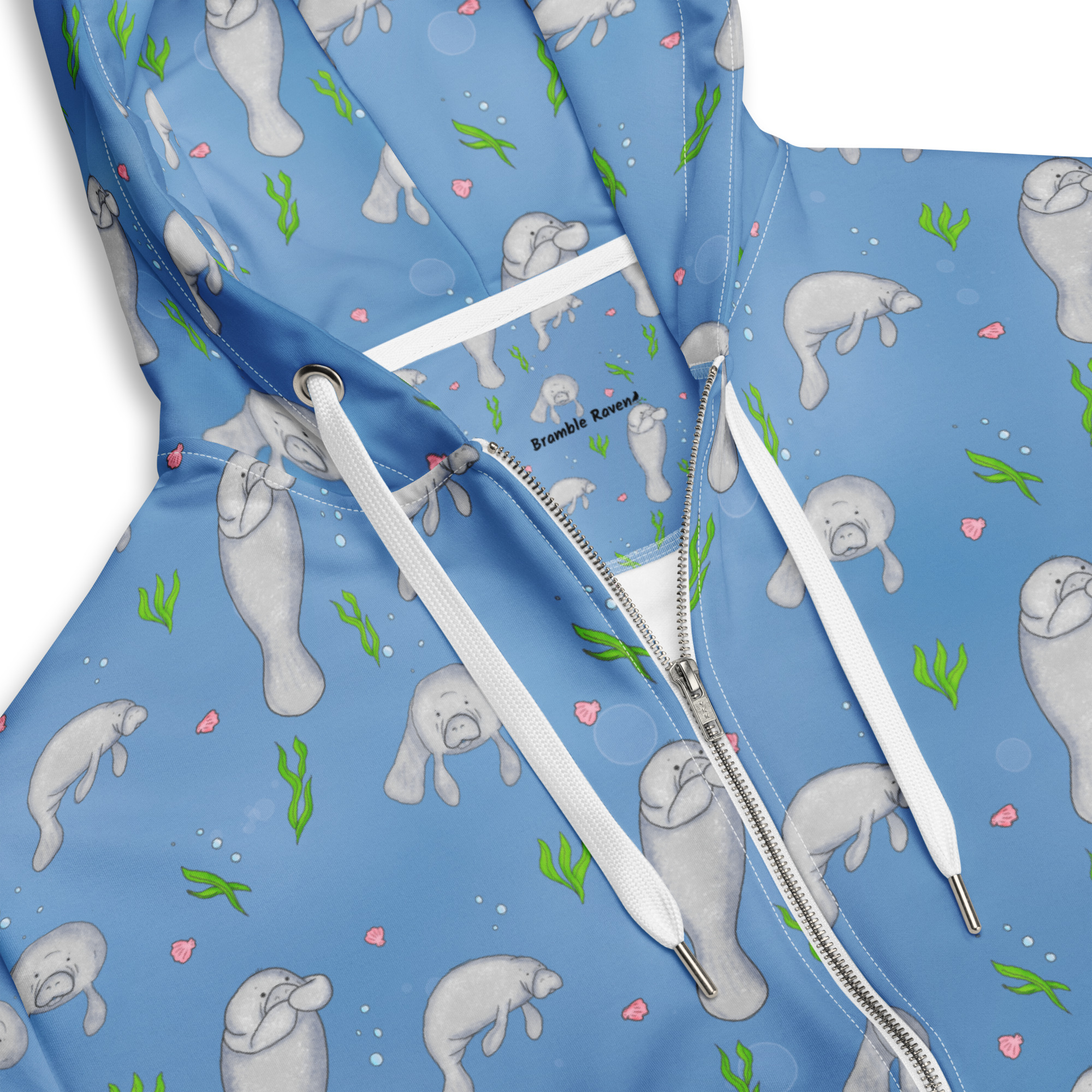 Manatee Patterned Zip Hoodie - Image 9