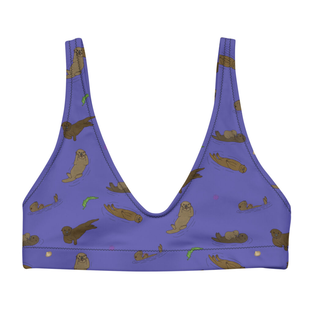 Purple Sea Otter Bikini Top