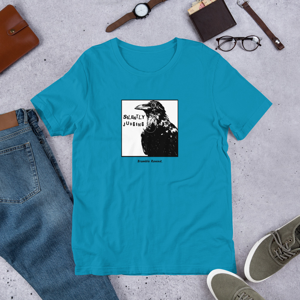 Silently Judging Crow Comic Style T-shirt - Image 6