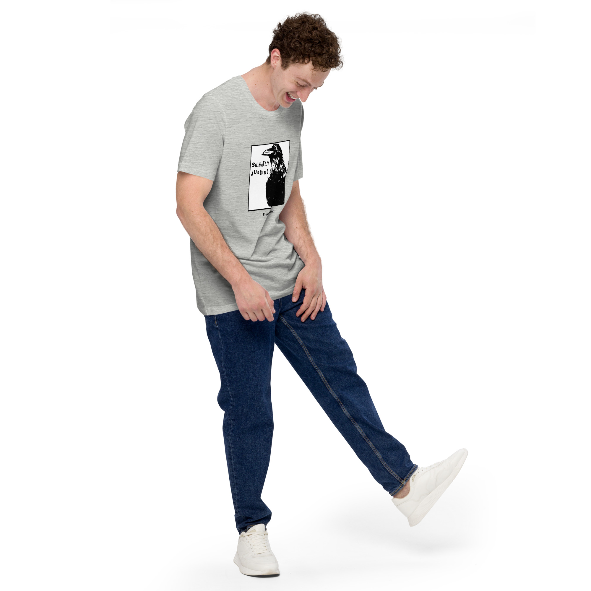 Silently Judging Crow Comic Style T-shirt - Image 8