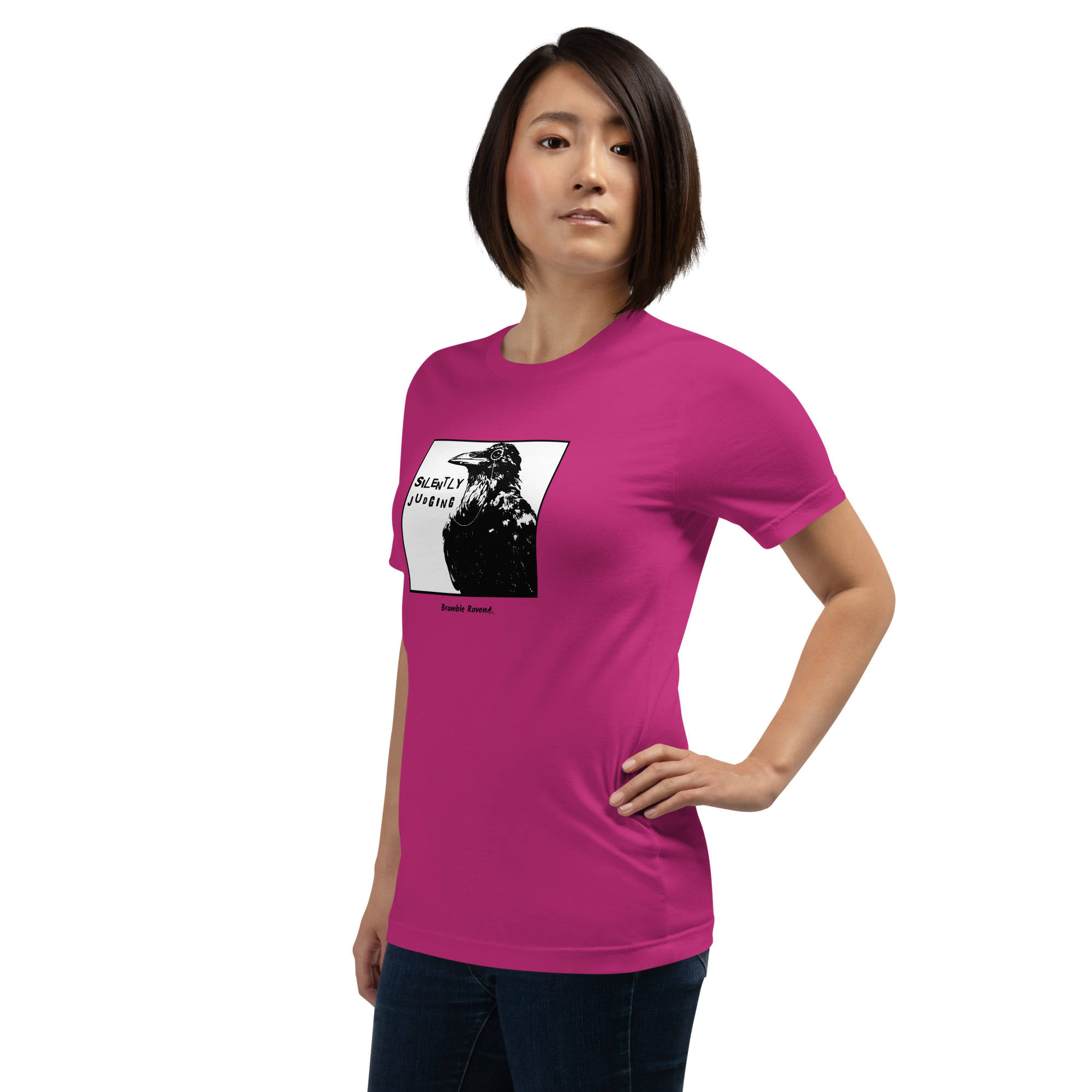Silently Judging Crow Comic Style T-shirt - Image 3