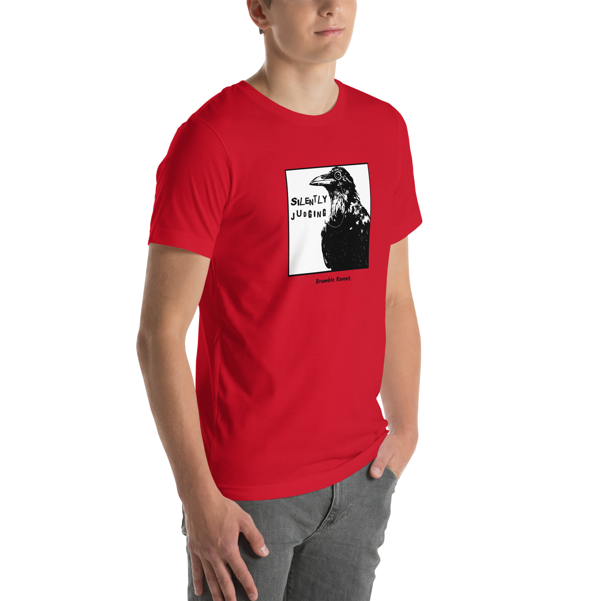 Silently Judging Crow Comic Style T-shirt - Image 2