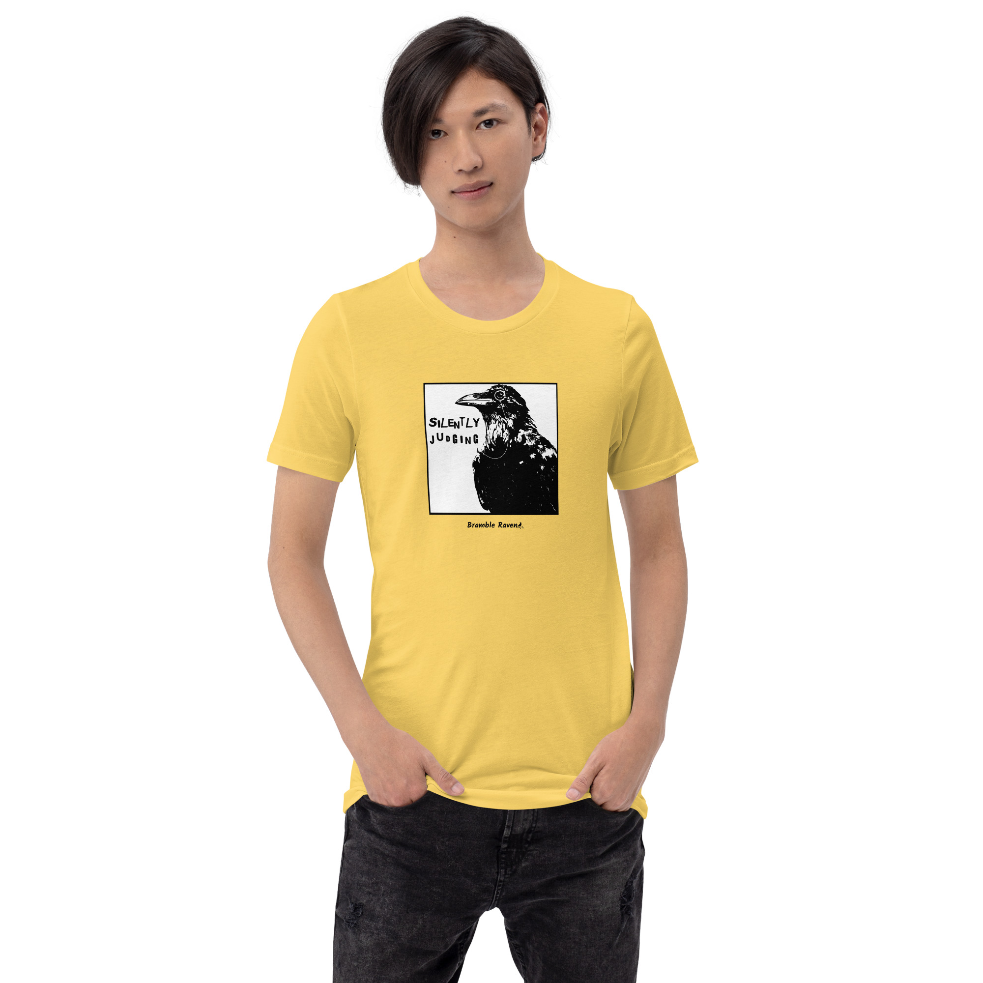 Silently Judging Crow Comic Style T-shirt - Image 9