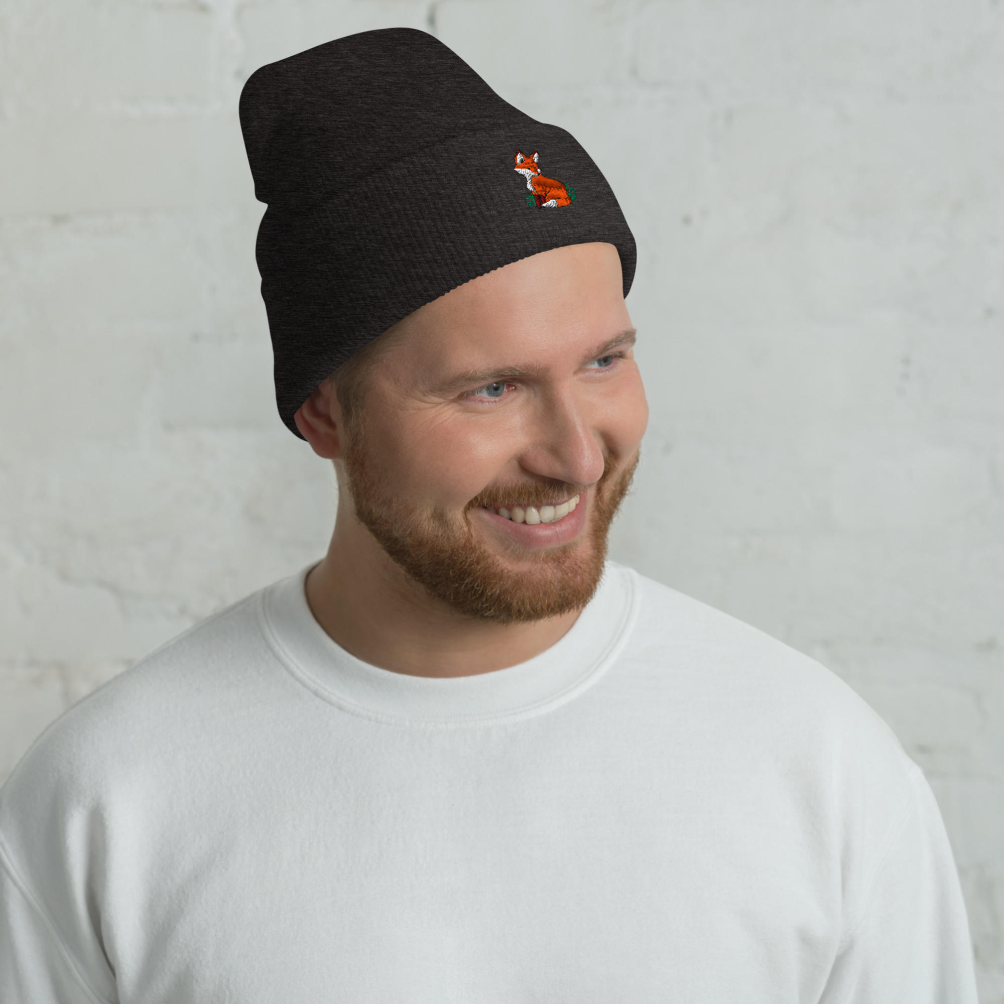 Fox Embroidered Cuffed Beanie - Image 10