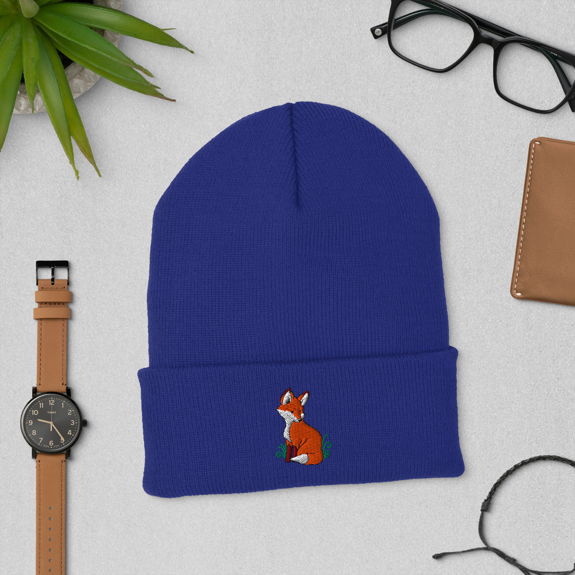Fox Embroidered Cuffed Beanie - Image 6