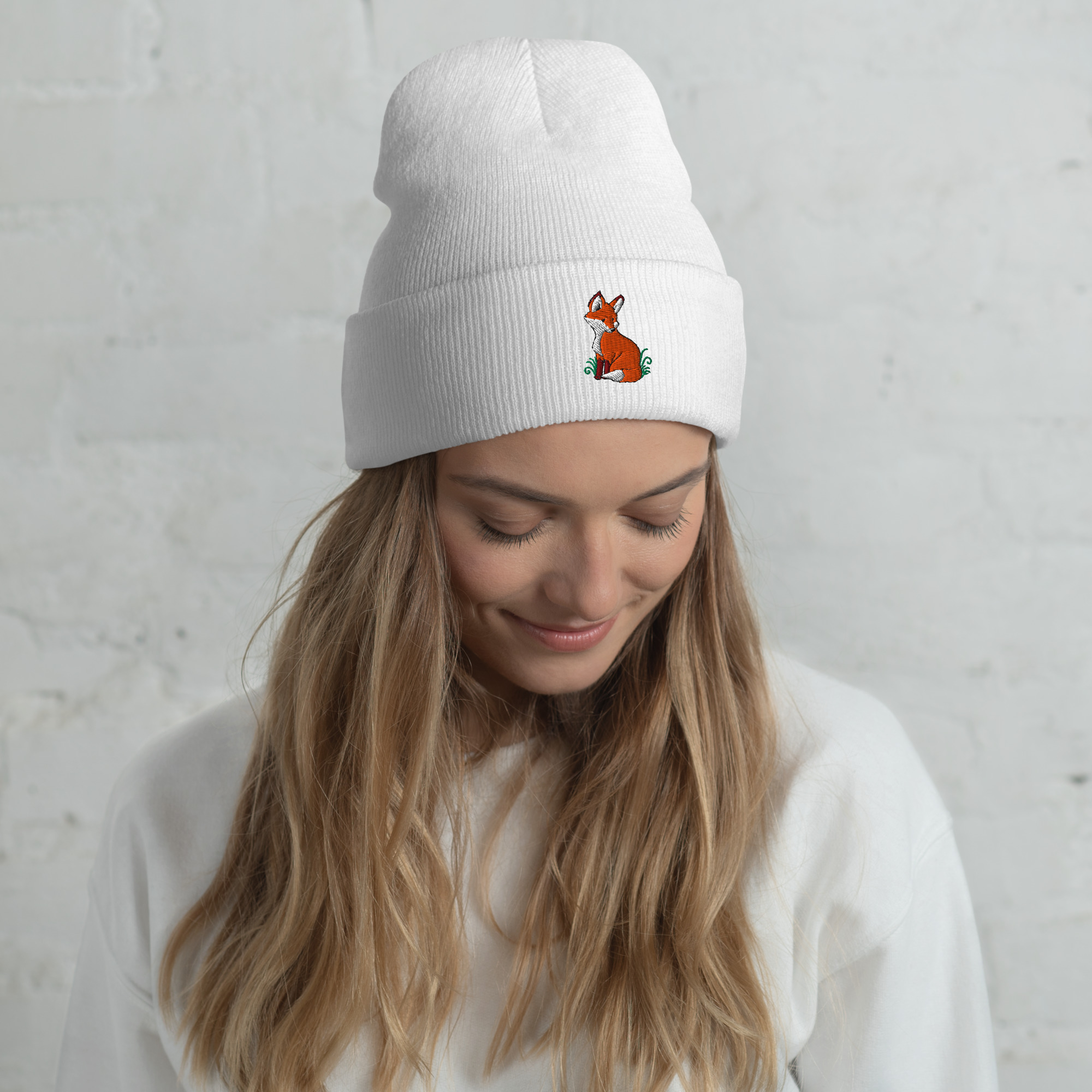 Fox Embroidered Cuffed Beanie - Image 7