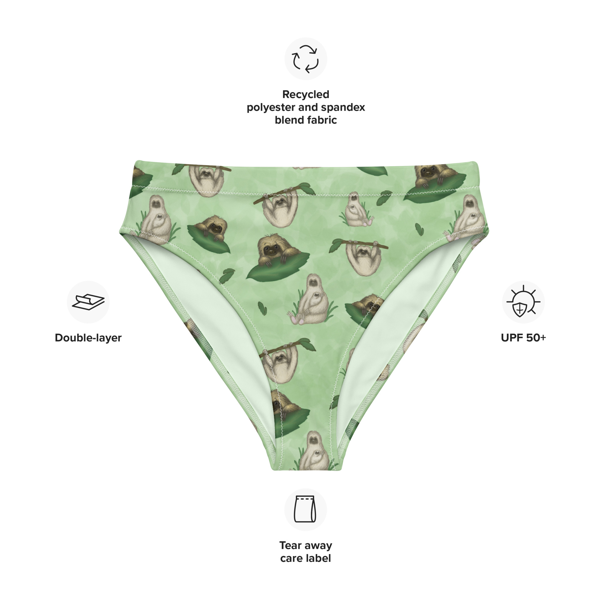 Sloth High-waisted Bikini Bottom - Image 6