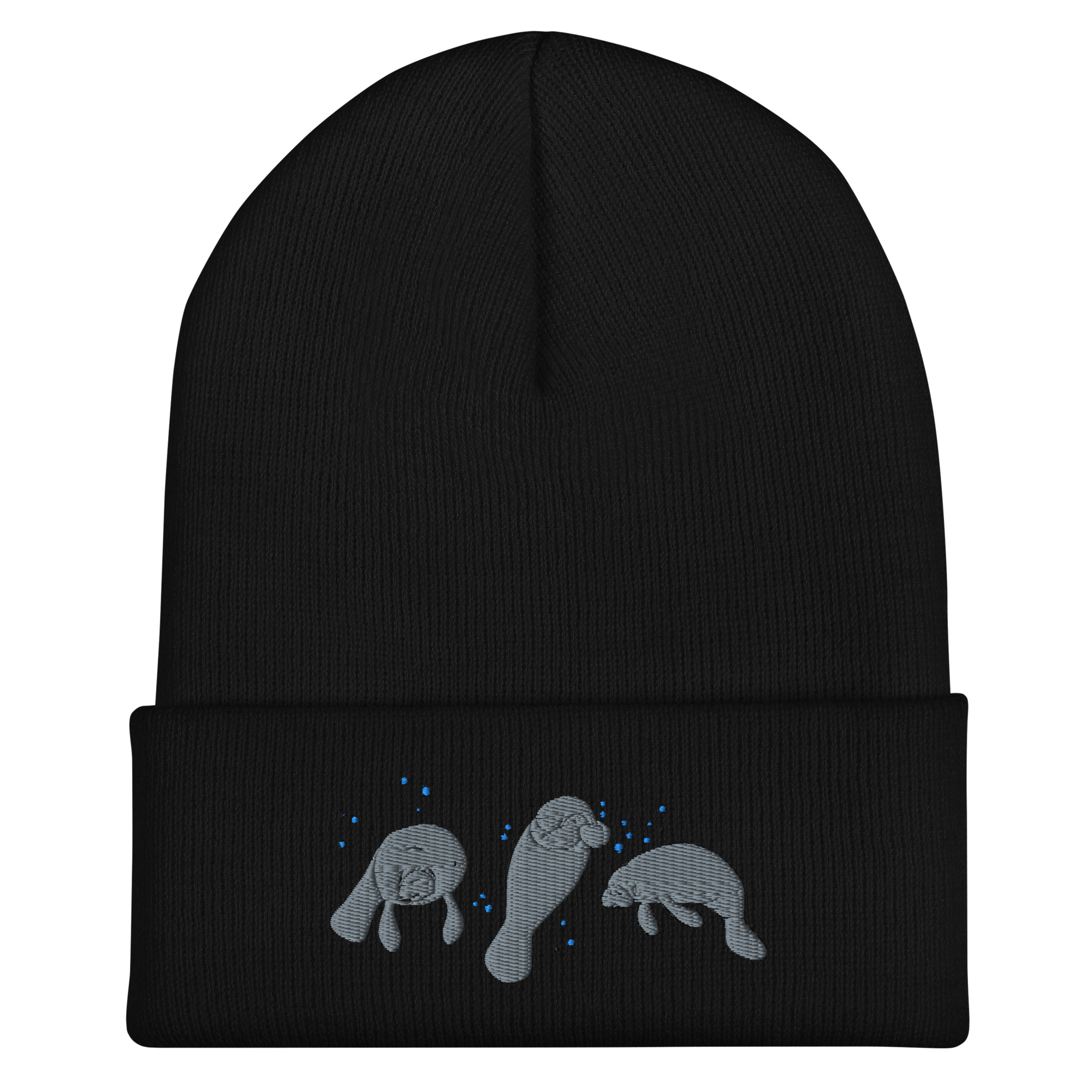 Manatee Embroidered Cuffed Beanie