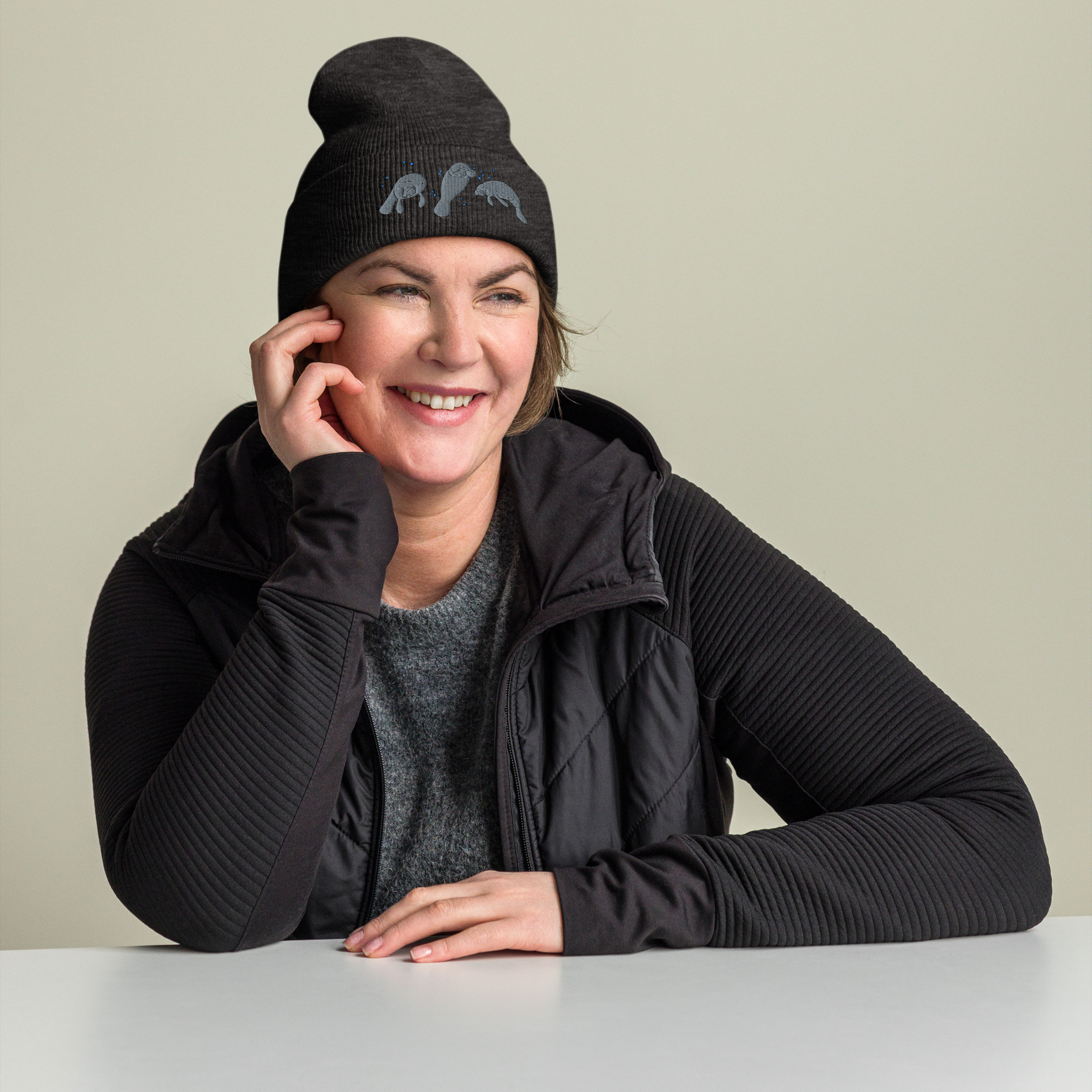 Manatee Embroidered Cuffed Beanie - Image 29