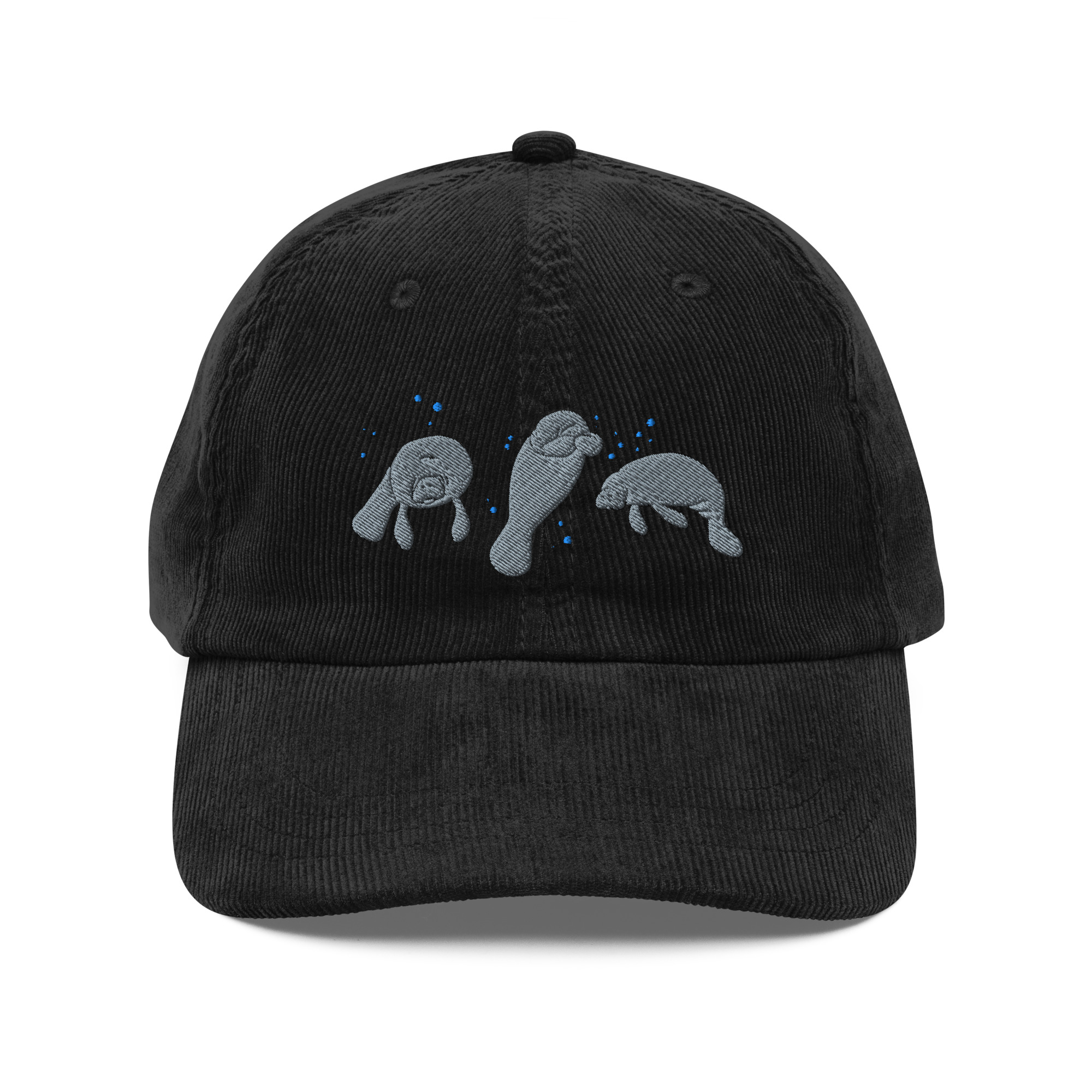 Manatee Embroidered Corduroy Cap - Image 2