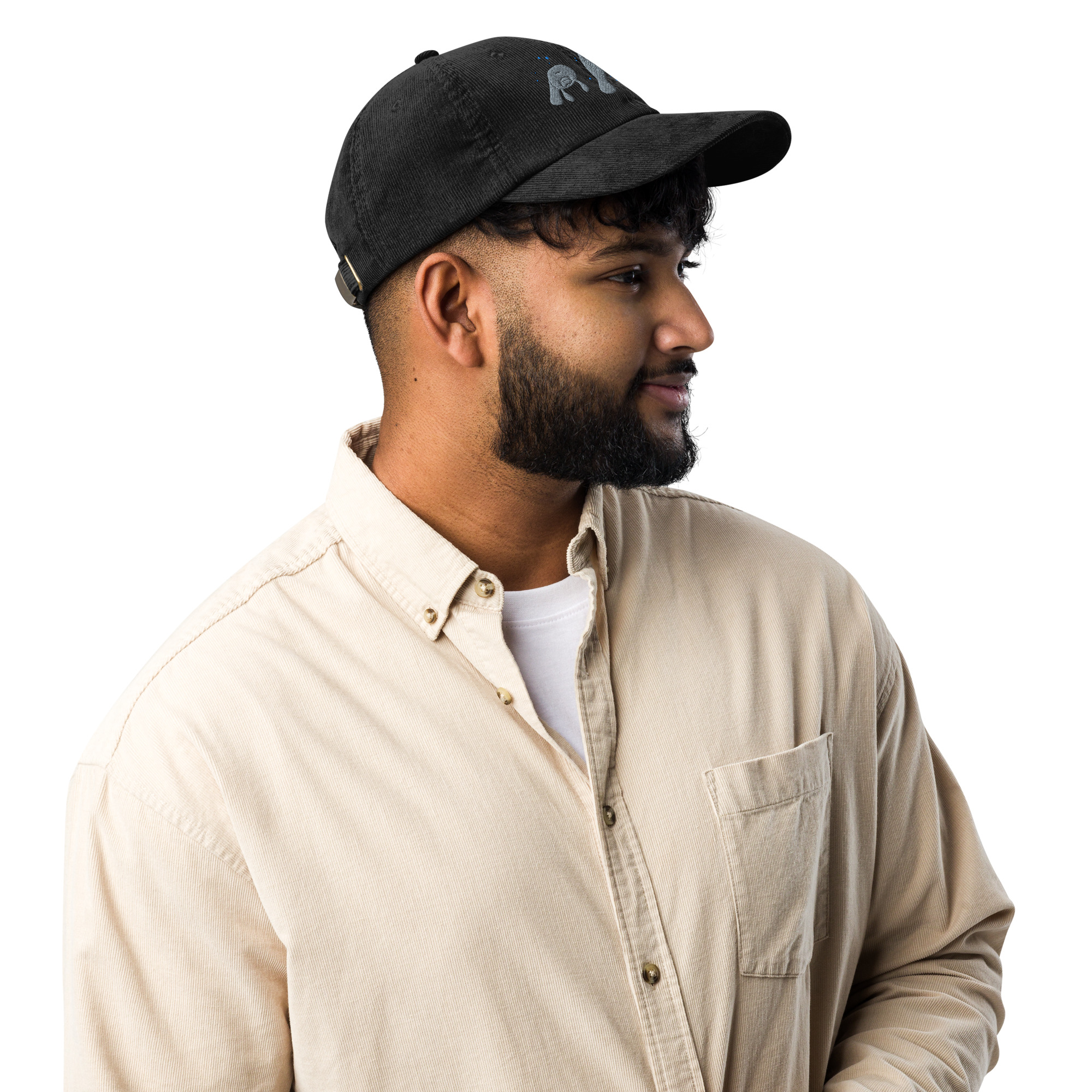 Manatee Embroidered Corduroy Cap - Image 9