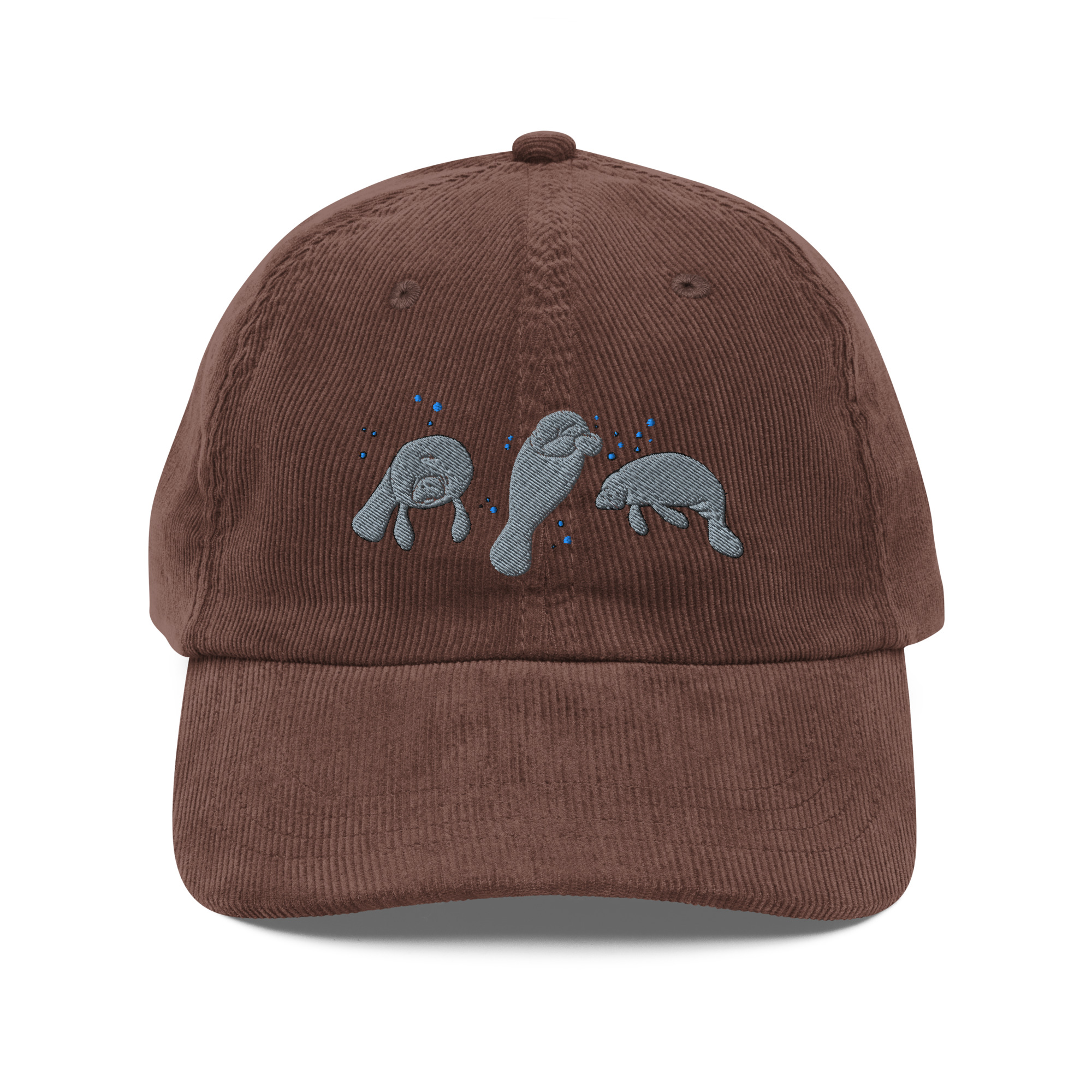 Manatee Embroidered Corduroy Cap - Image 3