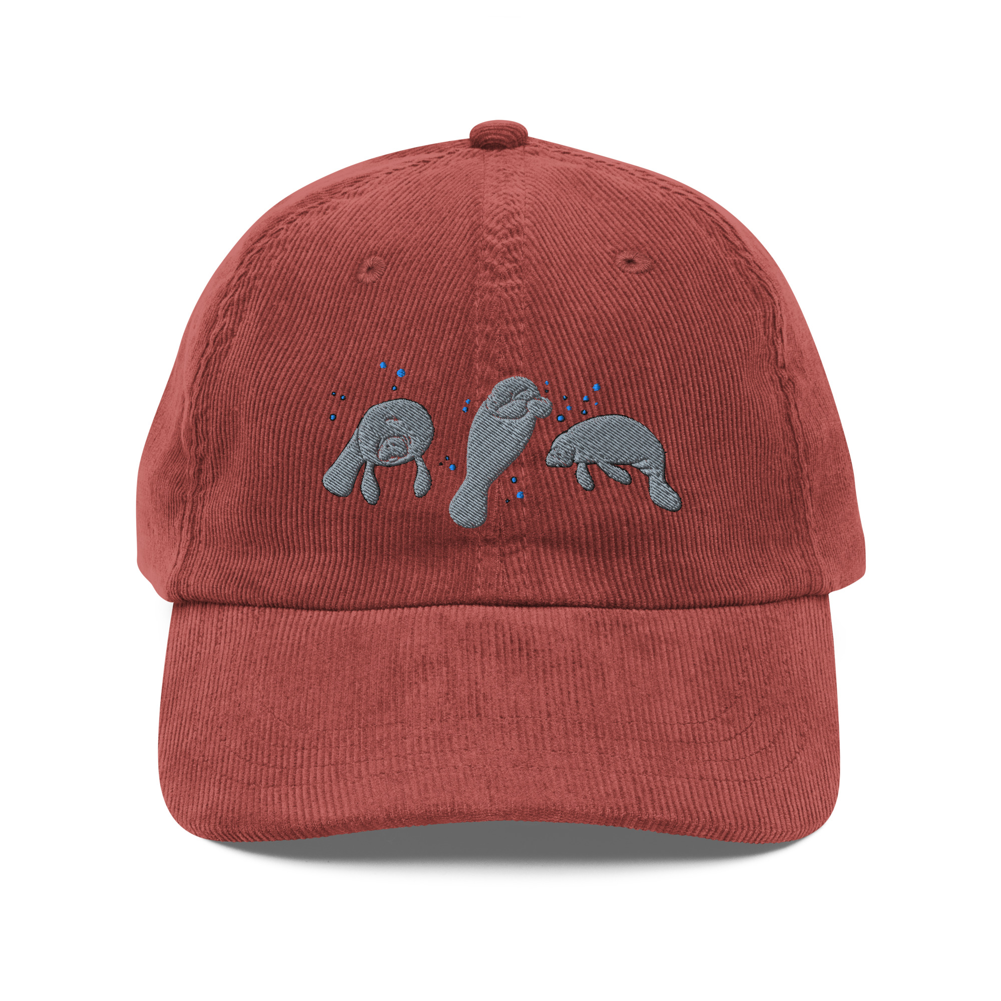 Manatee Embroidered Corduroy Cap - Image 5