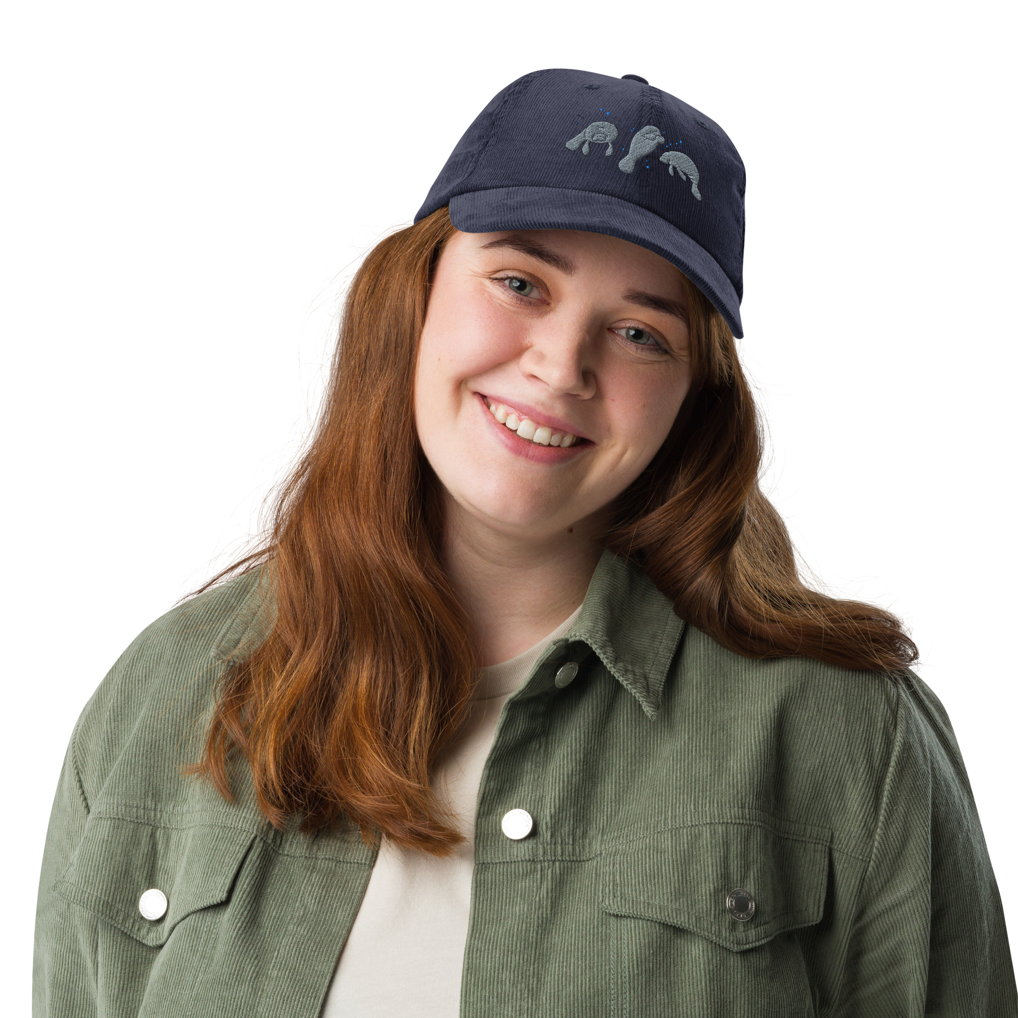 Manatee Embroidered Corduroy Cap - Image 12