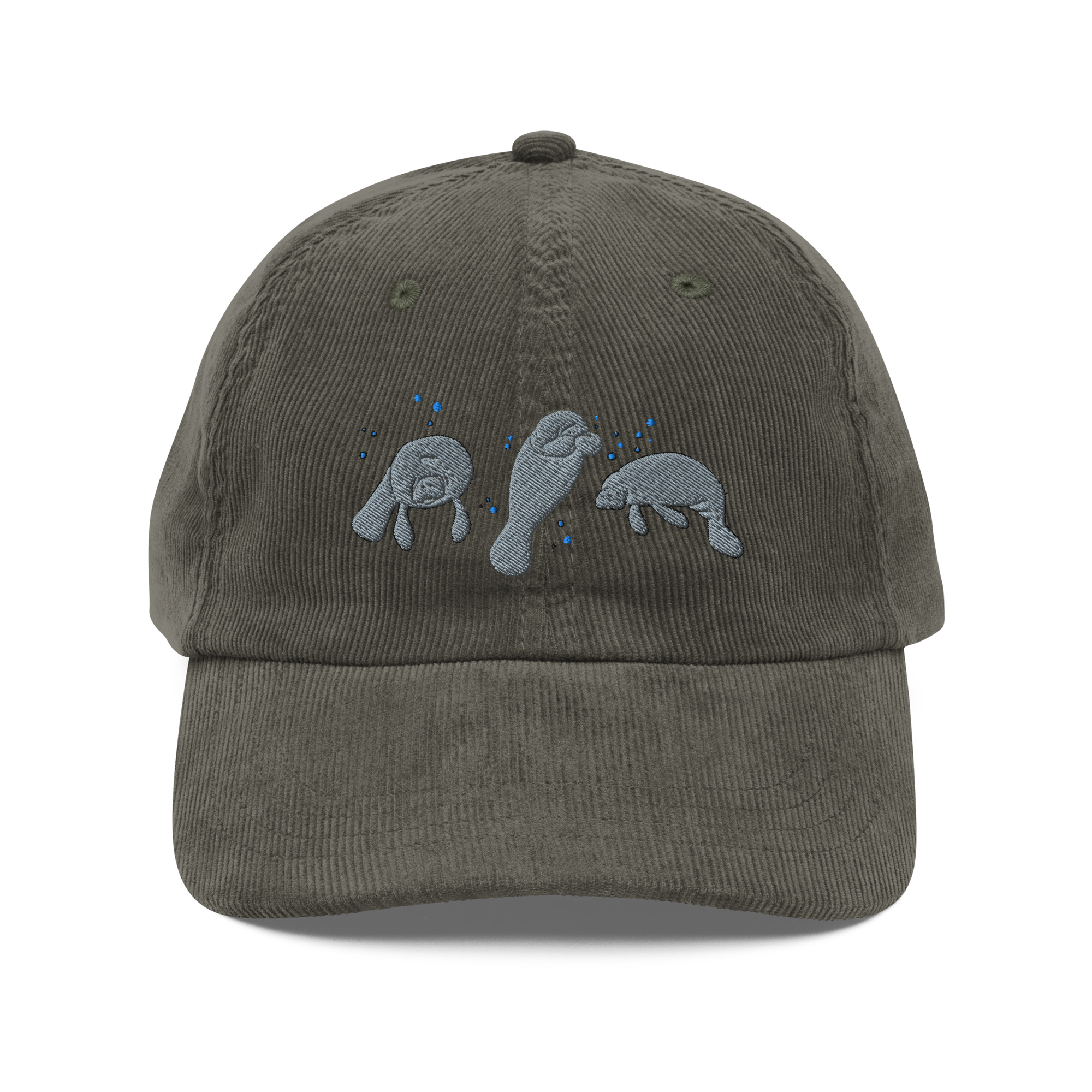 Manatee Embroidered Corduroy Cap - Image 4