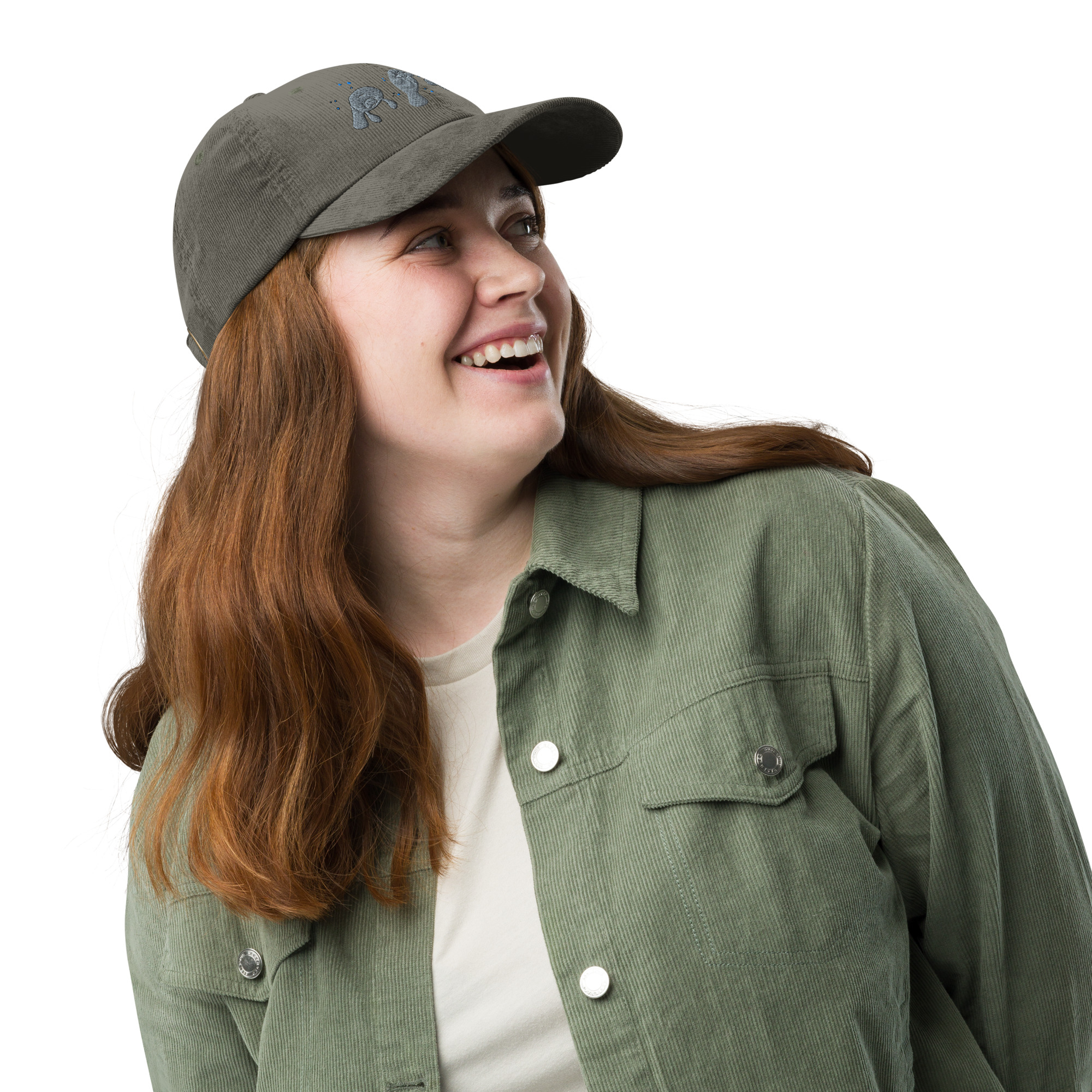 Manatee Embroidered Corduroy Cap - Image 14